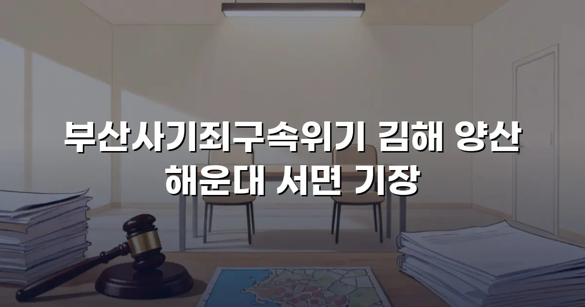 부산사기죄구속위기 김해 양산 해운대 서면 기장