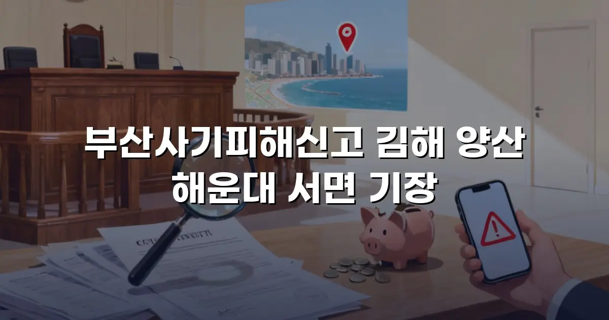 부산사기피해신고 김해 양산 해운대 서면 기장