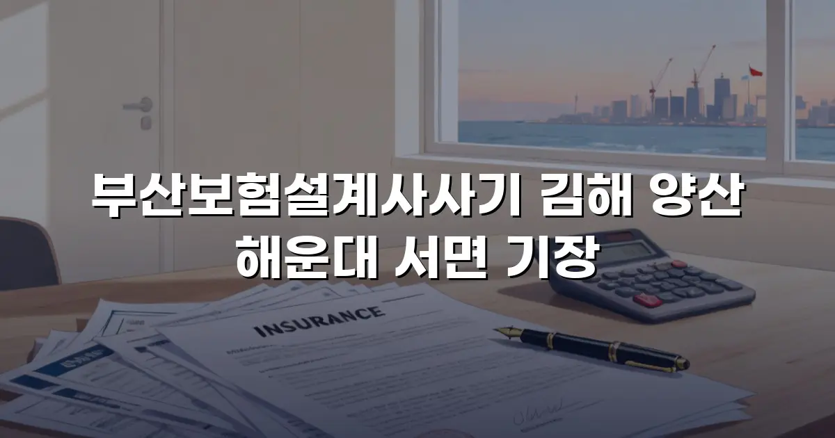 부산보험설계사사기 김해 양산 해운대 서면 기장