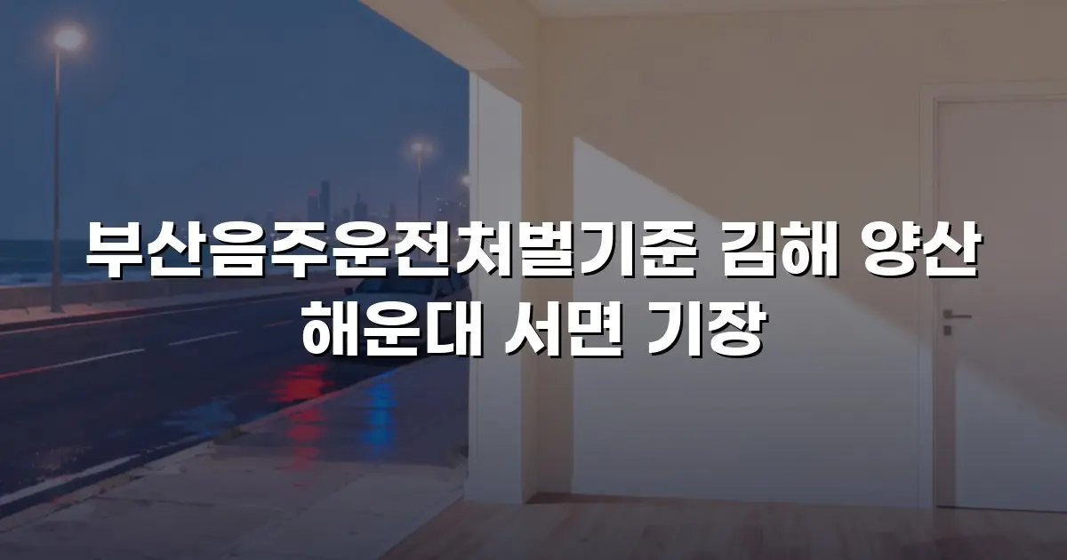 부산음주운전처벌기준 김해 양산 해운대 서면 기장