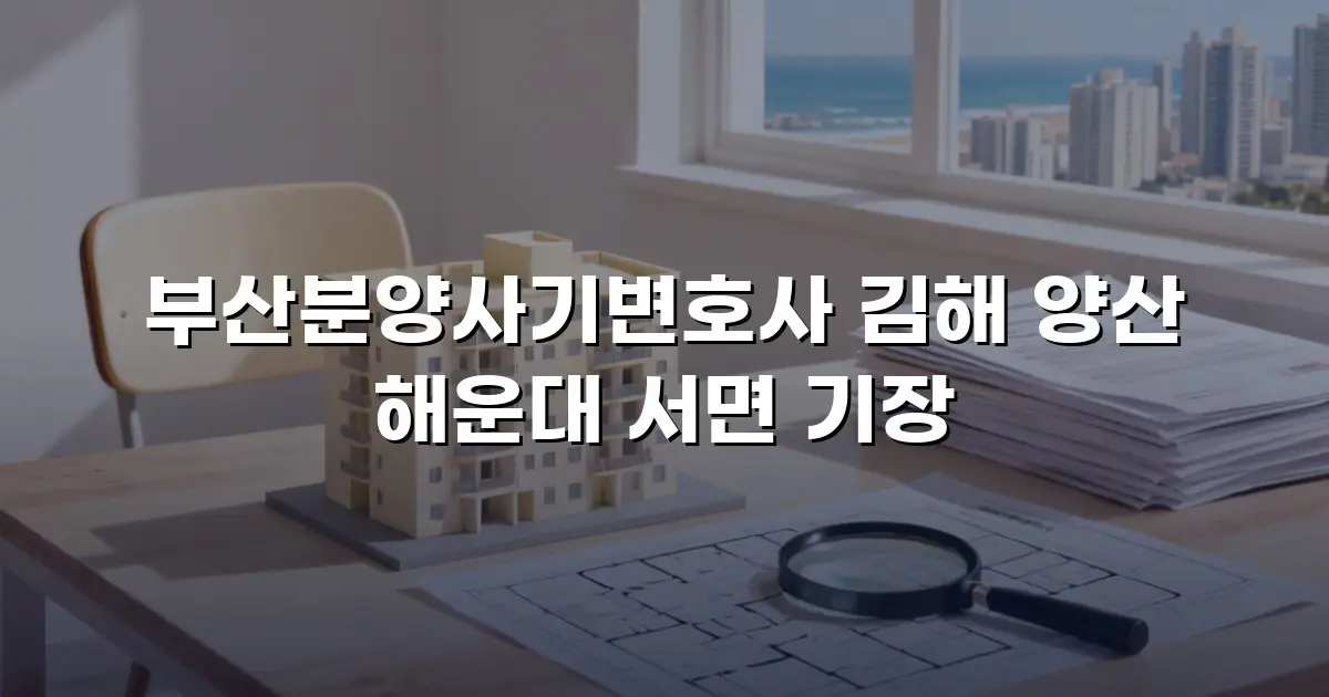 부산분양사기변호사 김해 양산 해운대 서면 기장