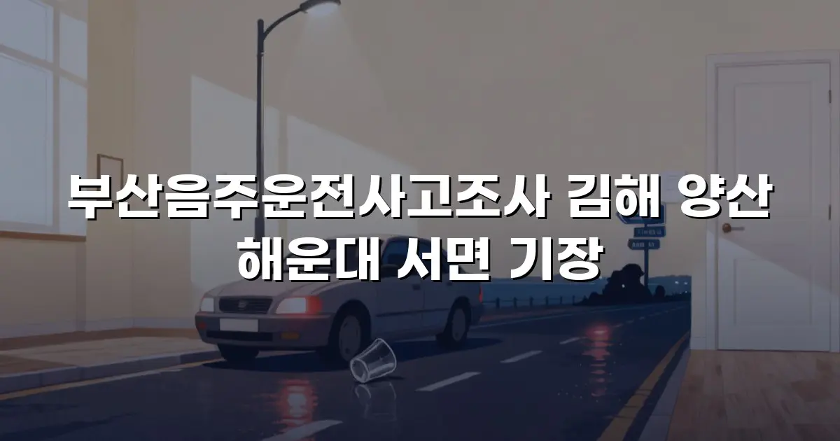 부산음주운전사고조사 김해 양산 해운대 서면 기장