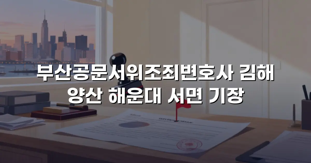 부산공문서위조죄변호사 김해 양산 해운대 서면 기장