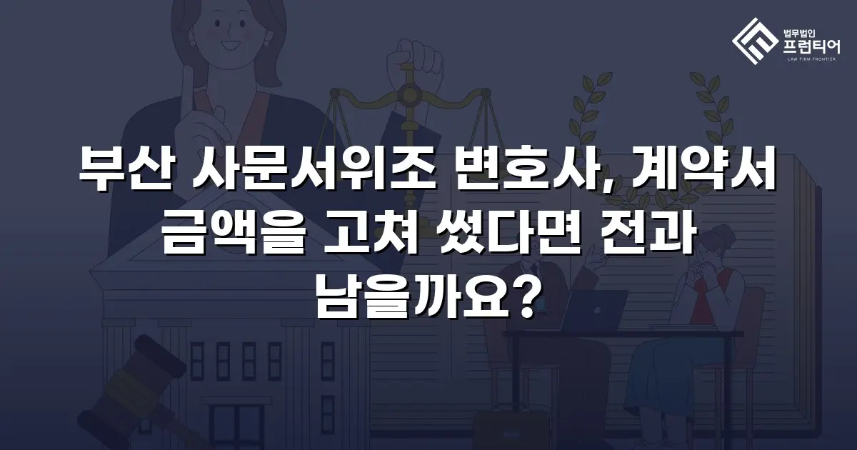부산 사문서위조 변호사, 계약서 금액을 고쳐 썼다면 전과 남을까요?