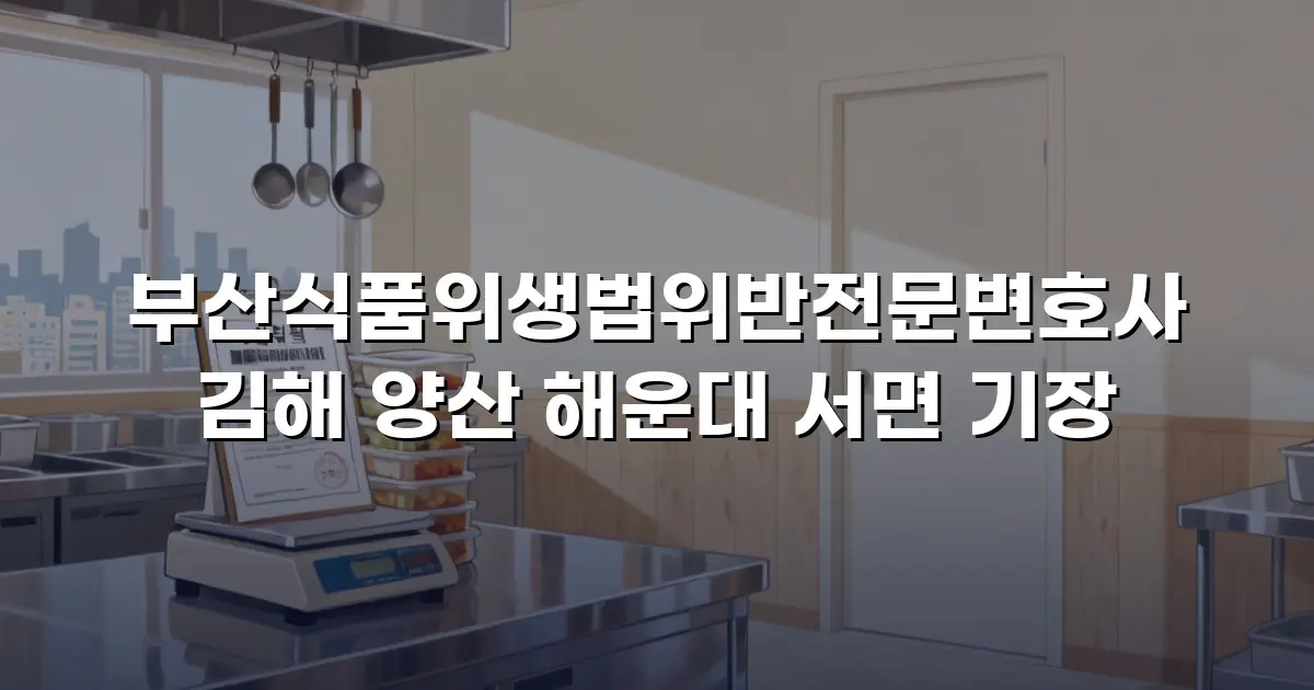 부산식품위생법위반전문변호사 김해 양산 해운대 서면 기장