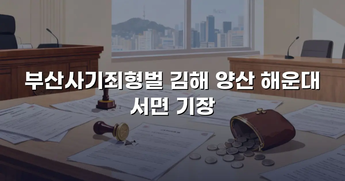 부산사기죄형벌 김해 양산 해운대 서면 기장