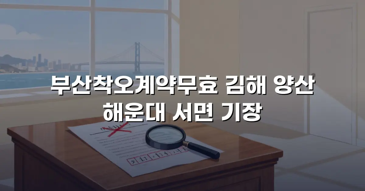 부산착오계약무효 김해 양산 해운대 서면 기장