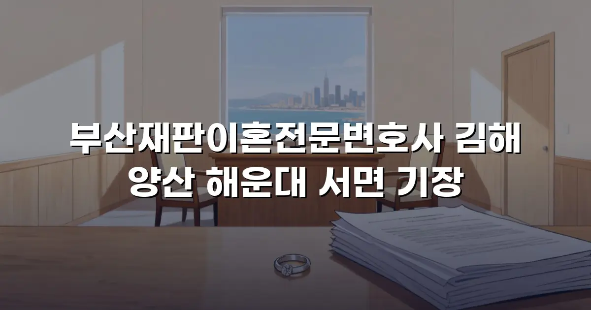 부산재판이혼전문변호사 김해 양산 해운대 서면 기장