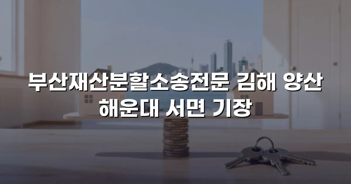 부산재산분할소송전문 김해 양산 해운대 서면 기장