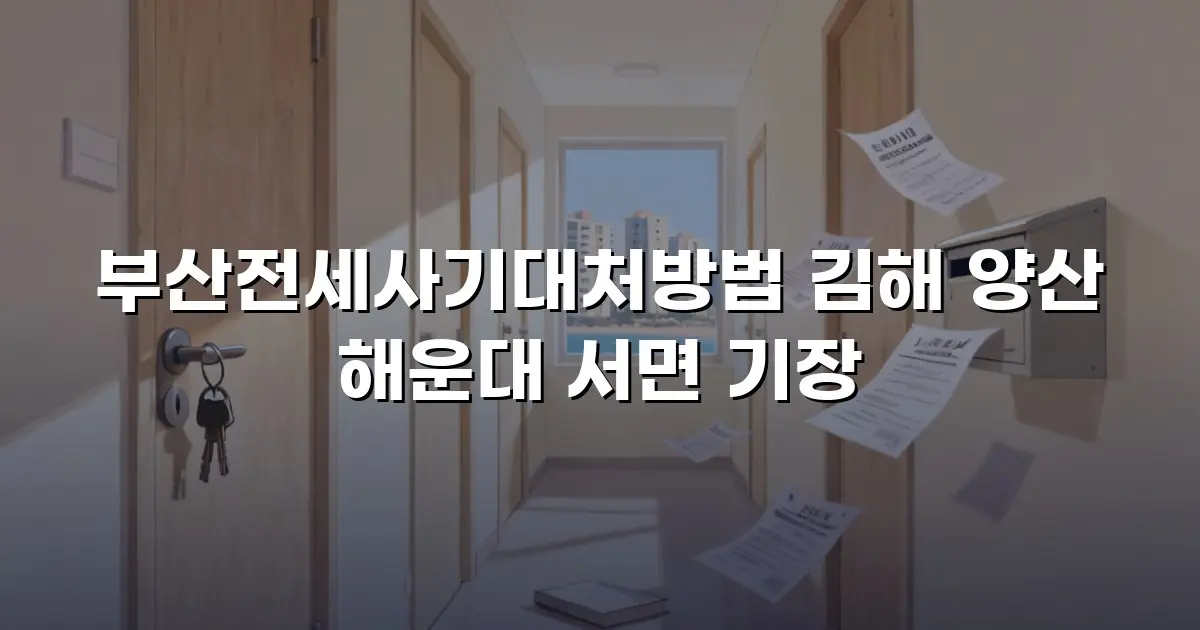 부산전세사기대처방법 김해 양산 해운대 서면 기장