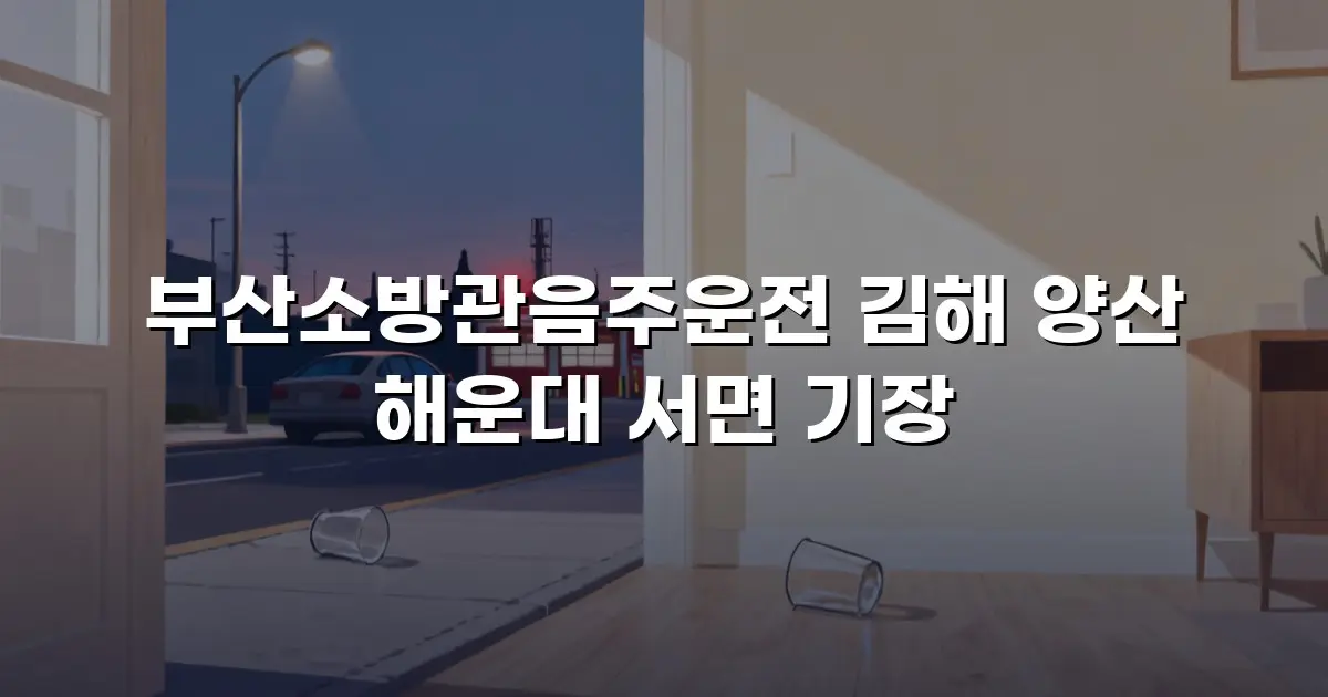 부산소방관음주운전 김해 양산 해운대 서면 기장