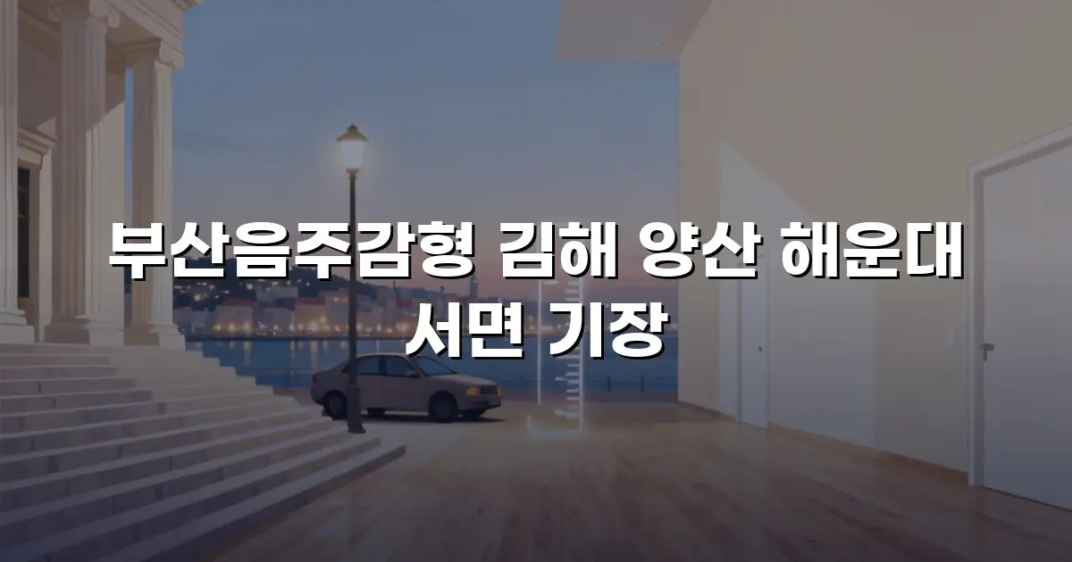 부산음주감형 김해 양산 해운대 서면 기장