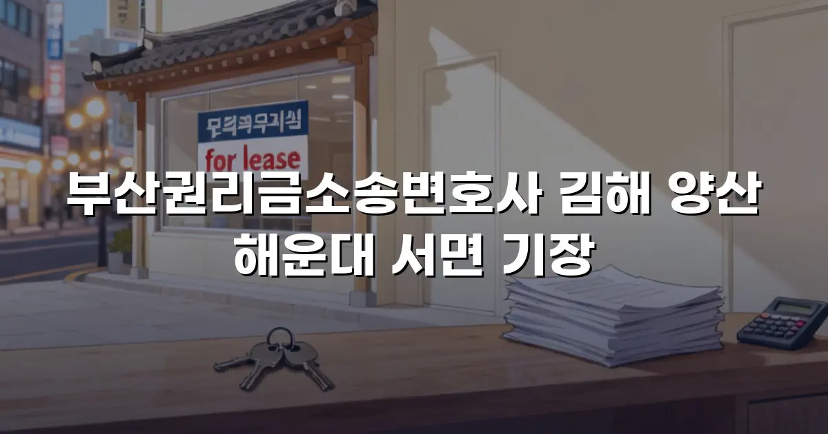 부산권리금소송변호사 김해 양산 해운대 서면 기장