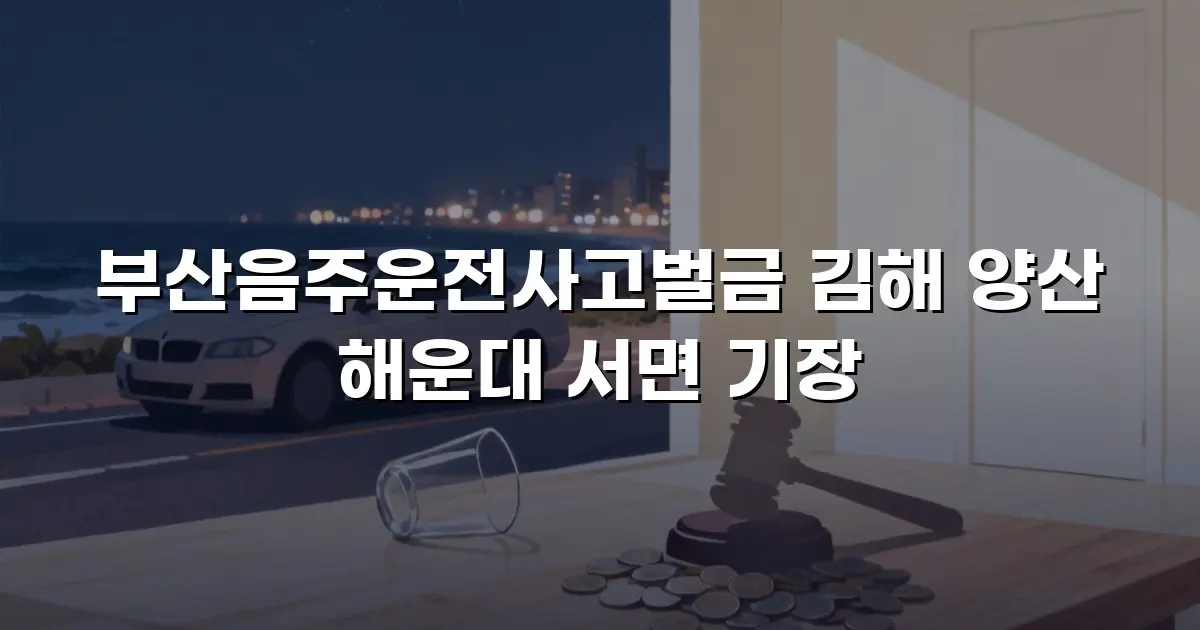 부산음주운전사고벌금 김해 양산 해운대 서면 기장