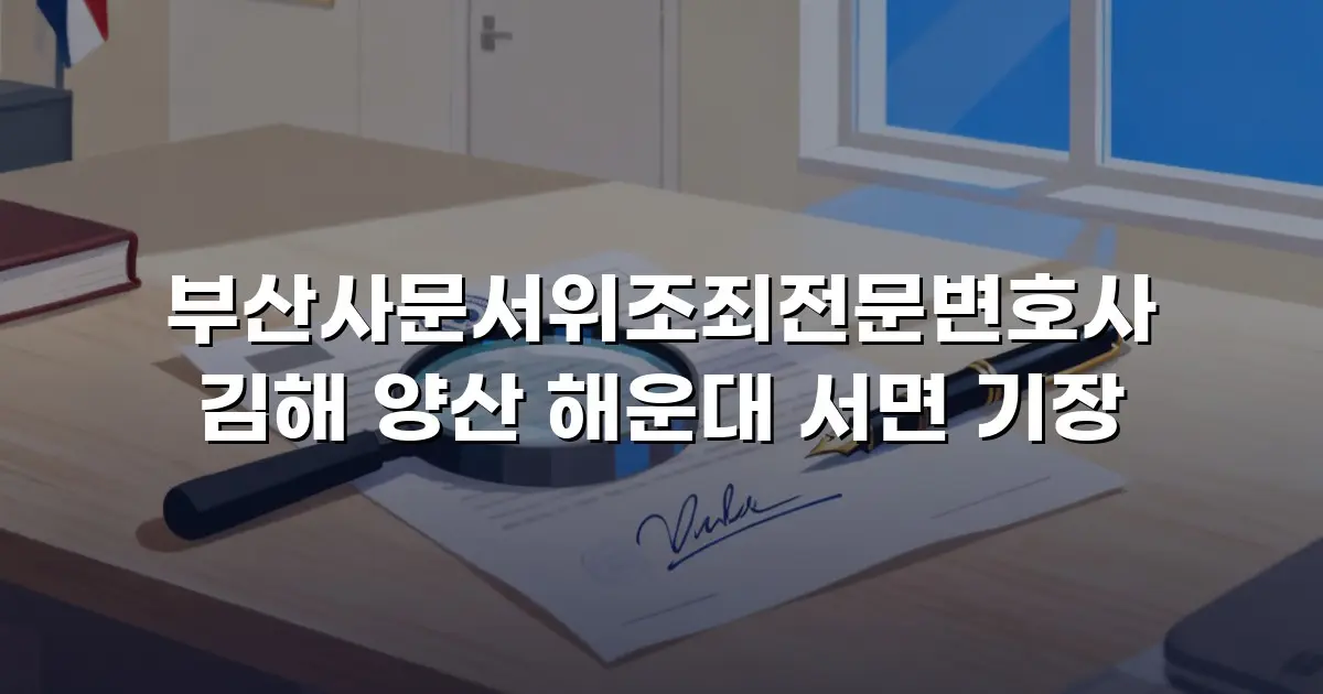 부산사문서위조죄전문변호사 김해 양산 해운대 서면 기장