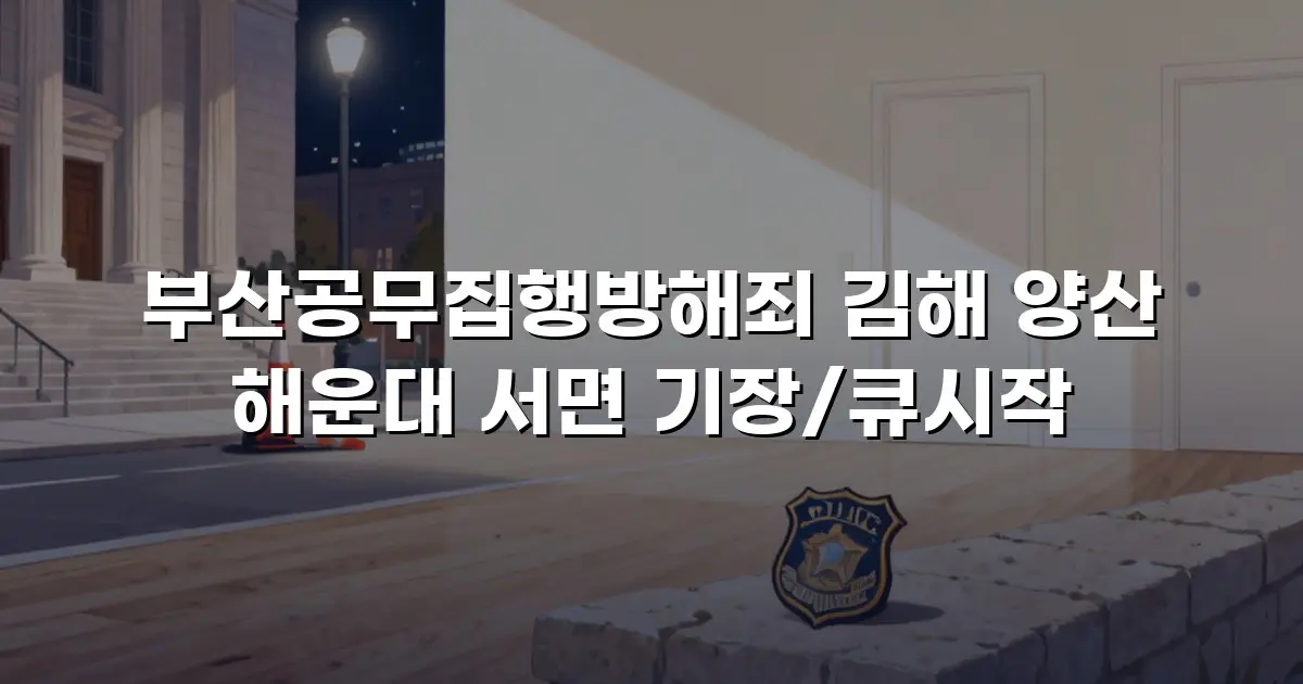 부산공무집행방해죄 김해 양산 해운대 서면 기장/큐시작