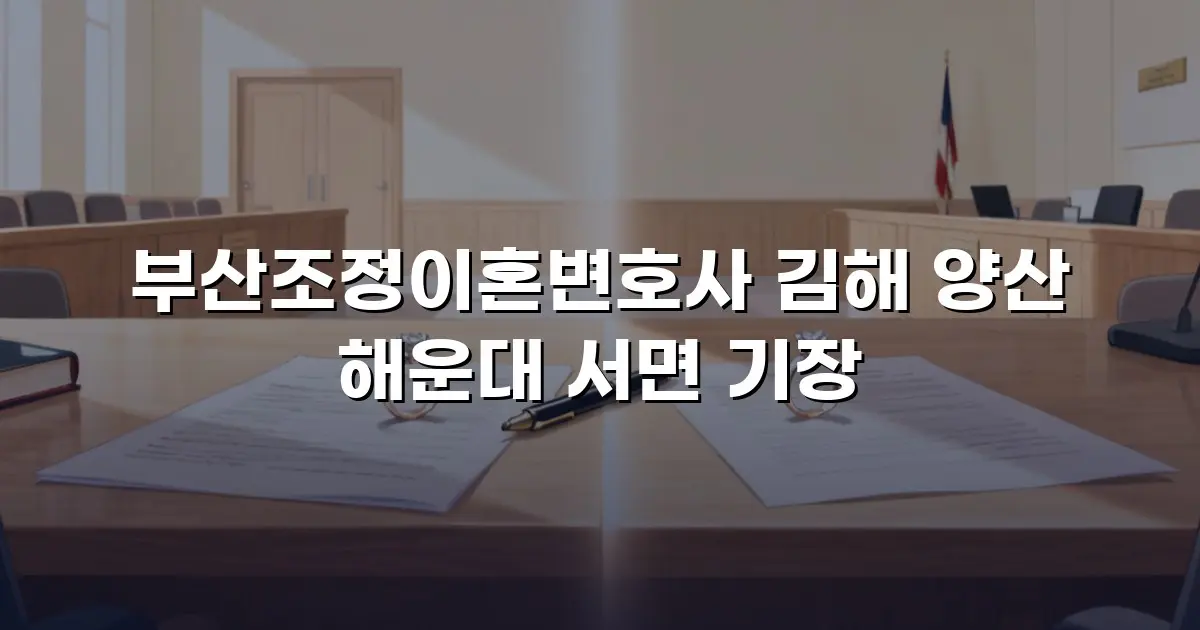 부산조정이혼변호사 김해 양산 해운대 서면 기장