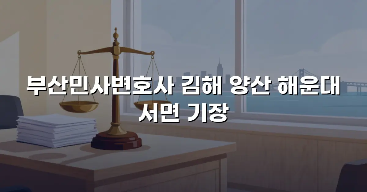 부산민사변호사 김해 양산 해운대 서면 기장