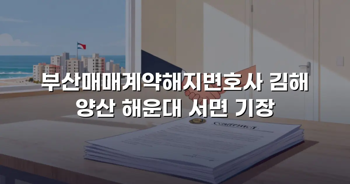 부산매매계약해지변호사 김해 양산 해운대 서면 기장