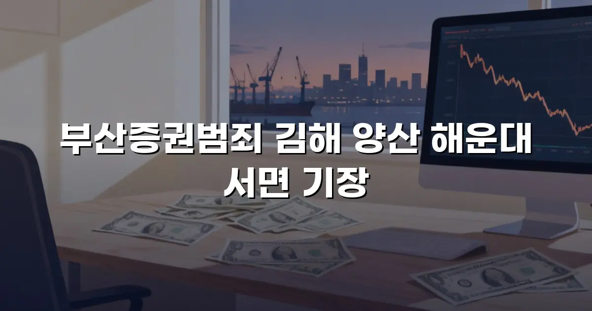 부산증권범죄 김해 양산 해운대 서면 기장