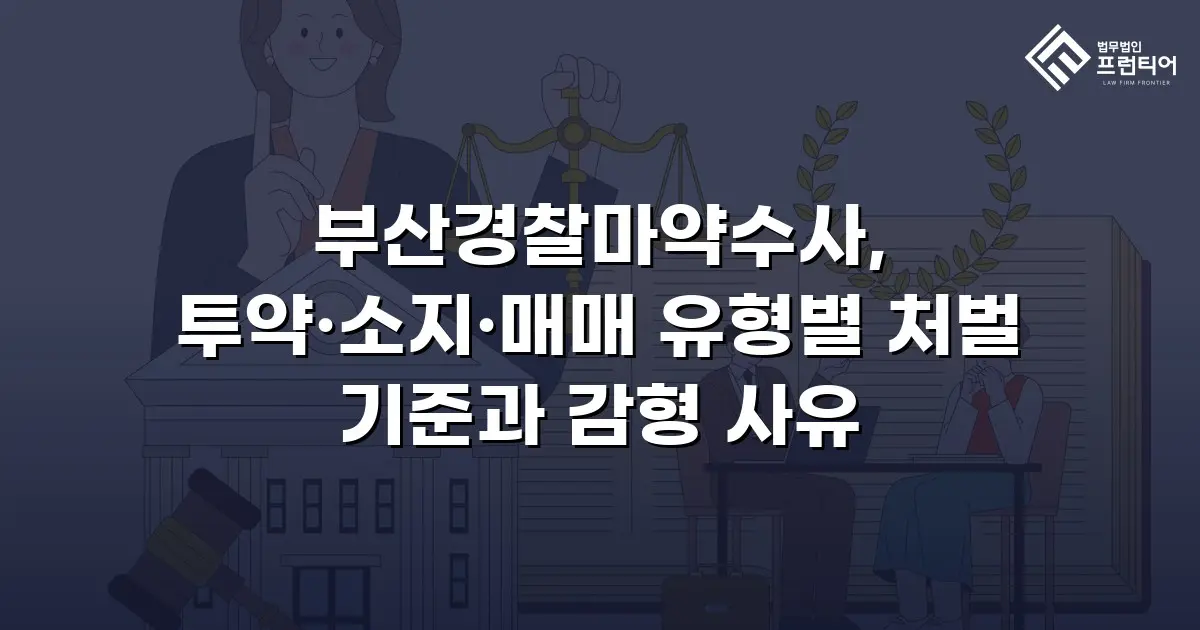 부산경찰마약수사, 투약·소지·매매 유형별 처벌 기준과 감형 사유