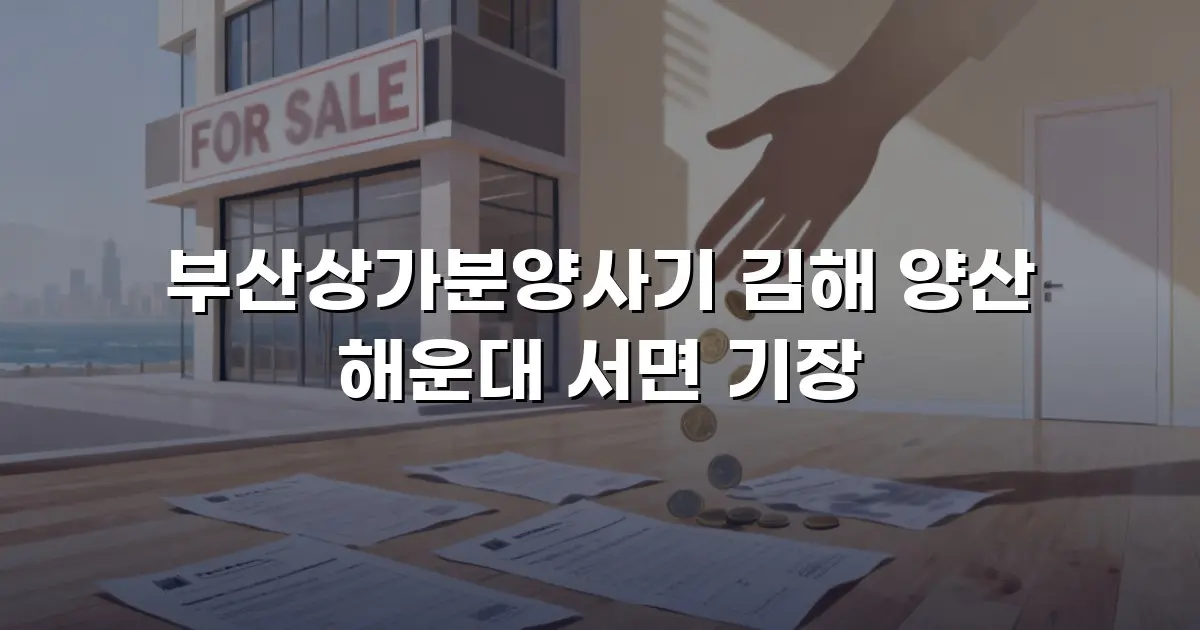 부산상가분양사기 김해 양산 해운대 서면 기장