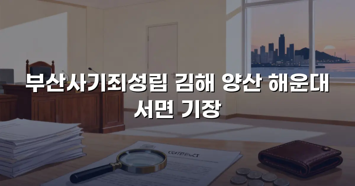 부산사기죄성립 김해 양산 해운대 서면 기장