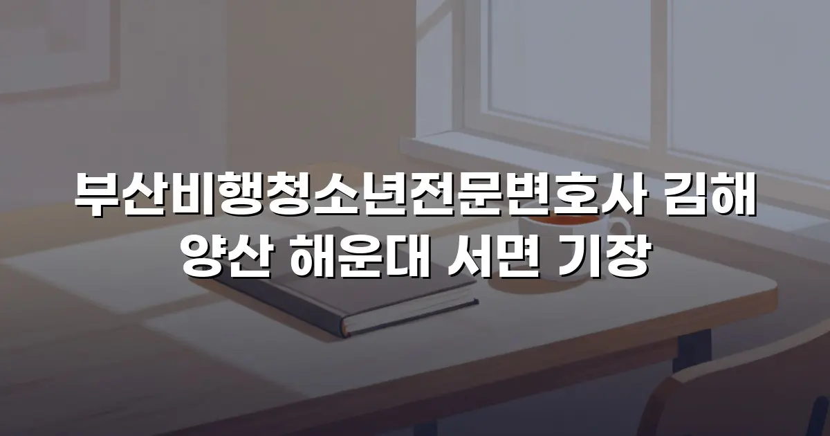 부산비행청소년전문변호사 김해 양산 해운대 서면 기장