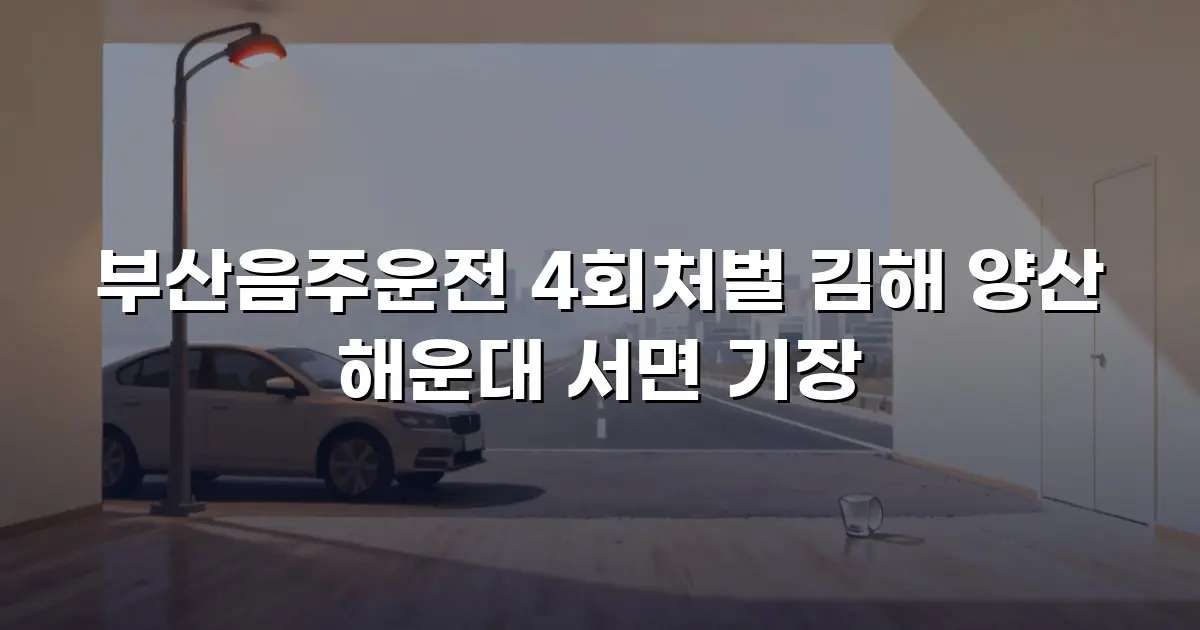 부산음주운전 4회처벌 김해 양산 해운대 서면 기장