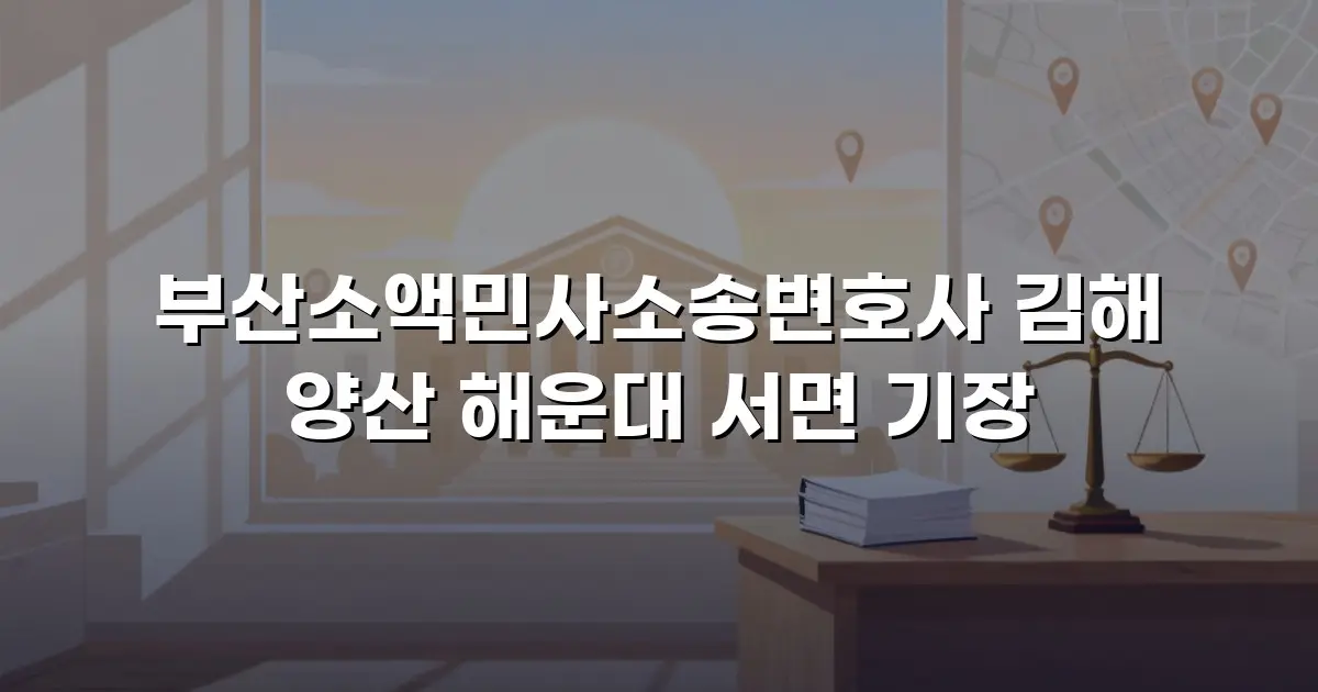 부산소액민사소송변호사 김해 양산 해운대 서면 기장