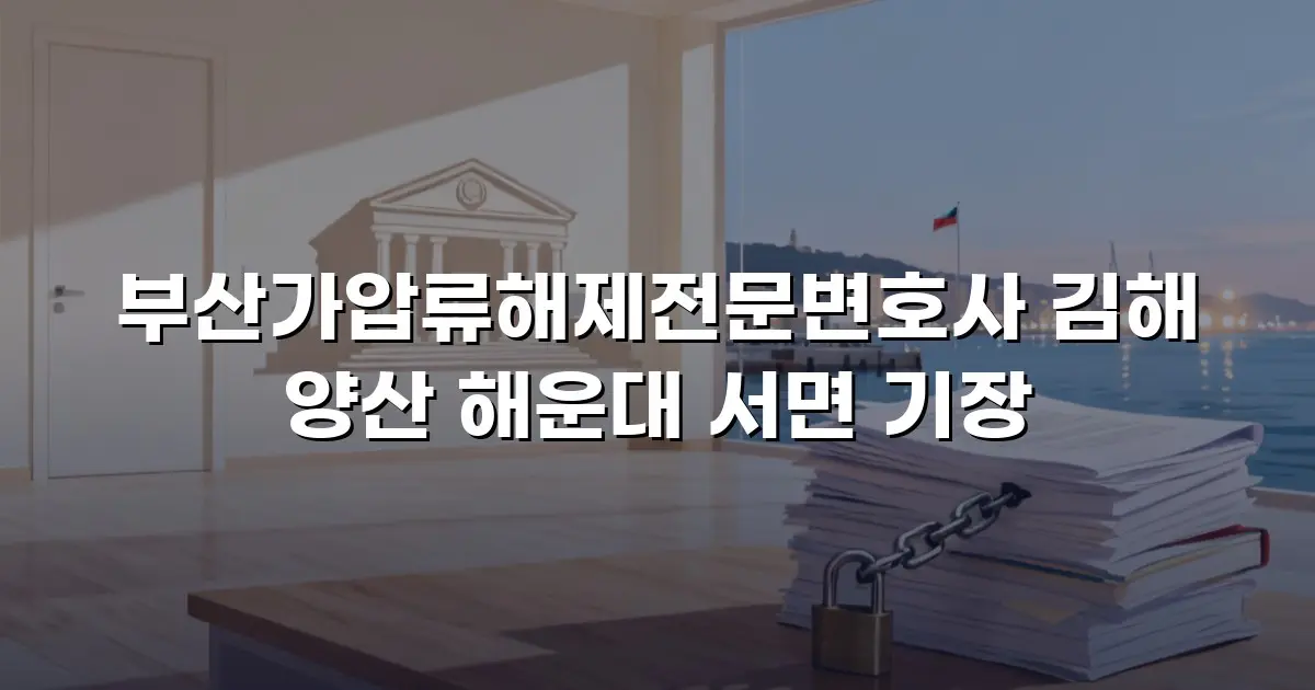 부산가압류해제전문변호사 김해 양산 해운대 서면 기장