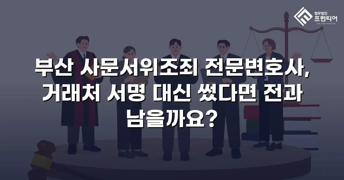 부산 사문서위조죄 전문변호사, 거래처 서명 대신 썼다면 전과 남을까요?