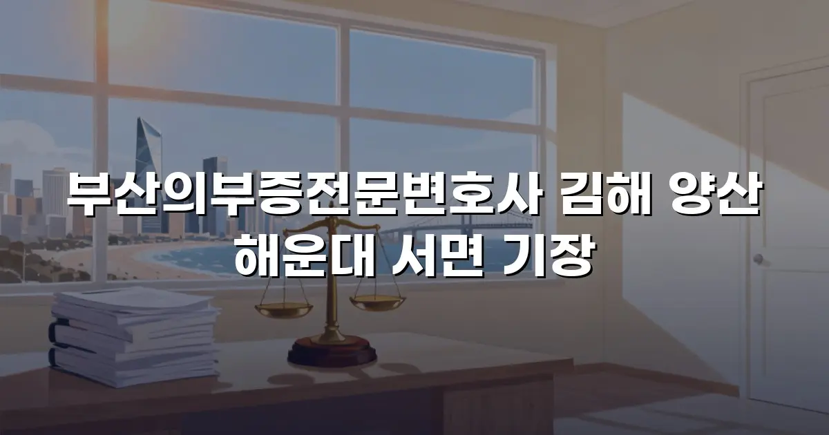 부산의부증전문변호사 김해 양산 해운대 서면 기장