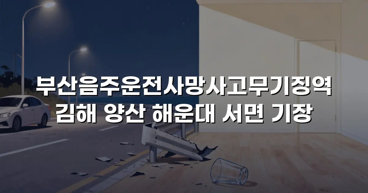 부산음주운전사망사고무기징역 김해 양산 해운대 서면 기장