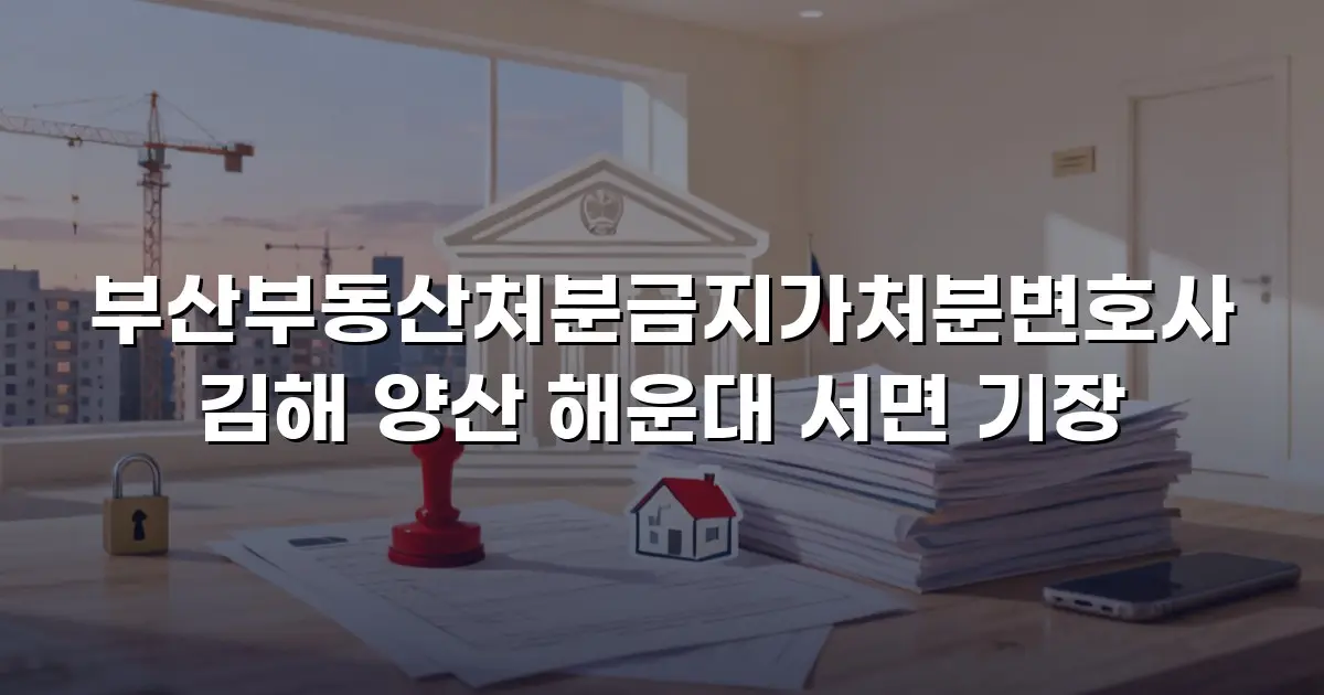 부산부동산처분금지가처분변호사 김해 양산 해운대 서면 기장