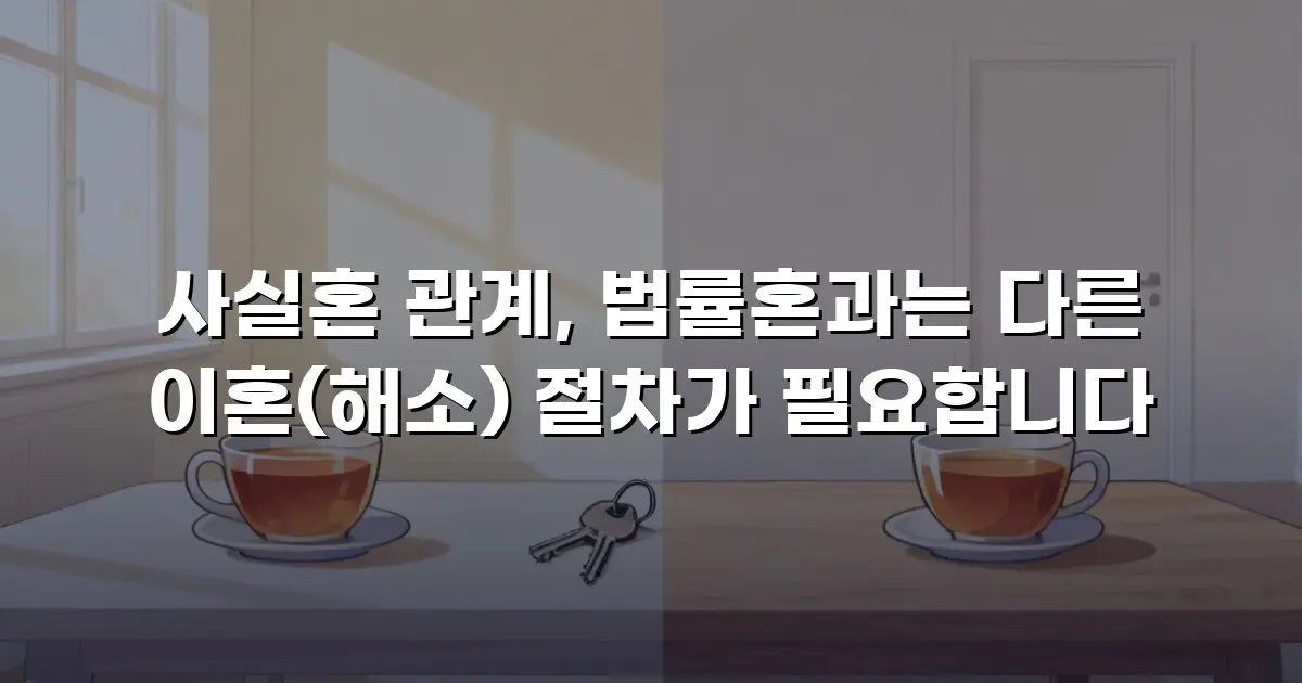 사실혼 관계, 법률혼과는 다른 이혼(해소) 절차가 필요합니다