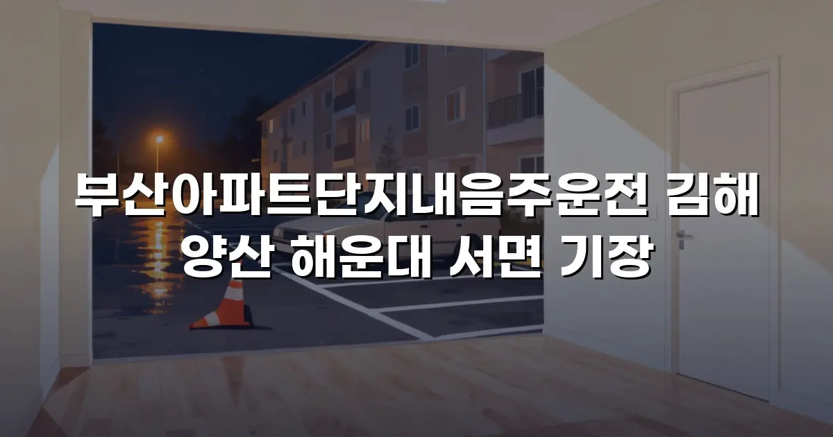 부산아파트단지내음주운전 김해 양산 해운대 서면 기장