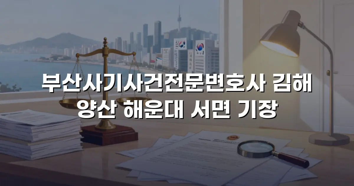 부산사기사건전문변호사 김해 양산 해운대 서면 기장