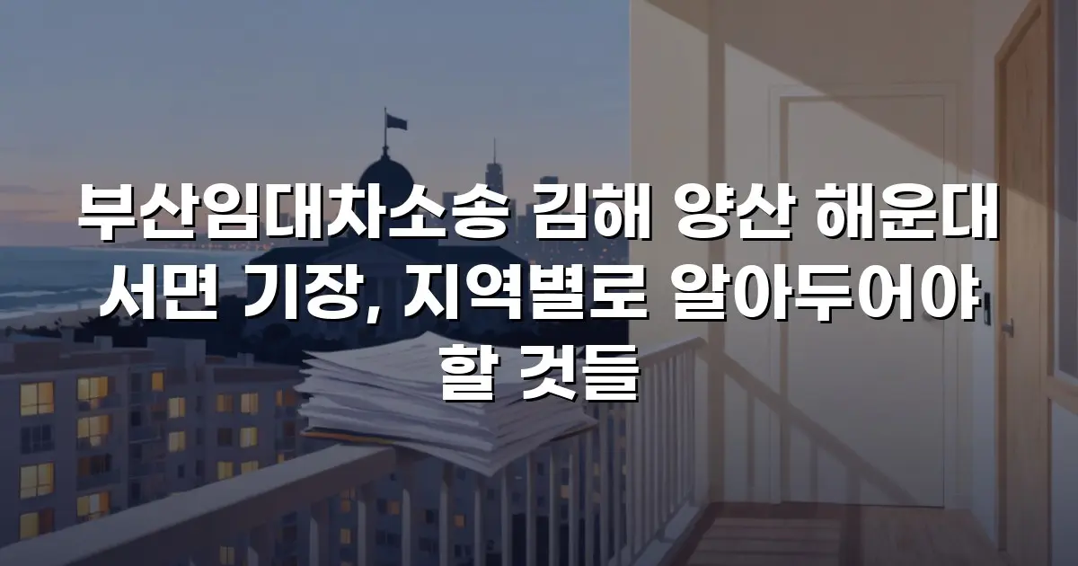 부산임대차소송 김해 양산 해운대 서면 기장, 지역별로 알아두어야 할 것들