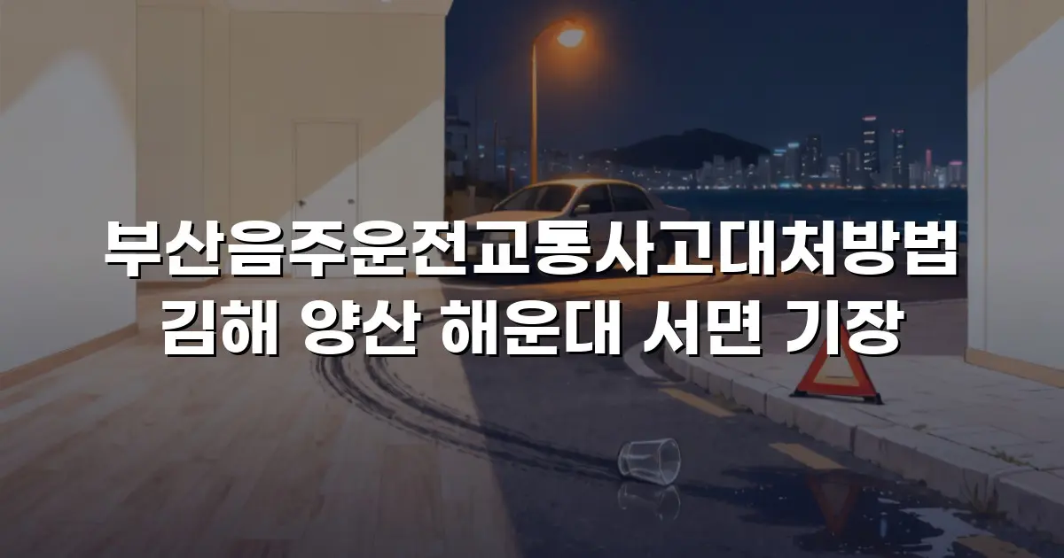 부산음주운전교통사고대처방법 김해 양산 해운대 서면 기장