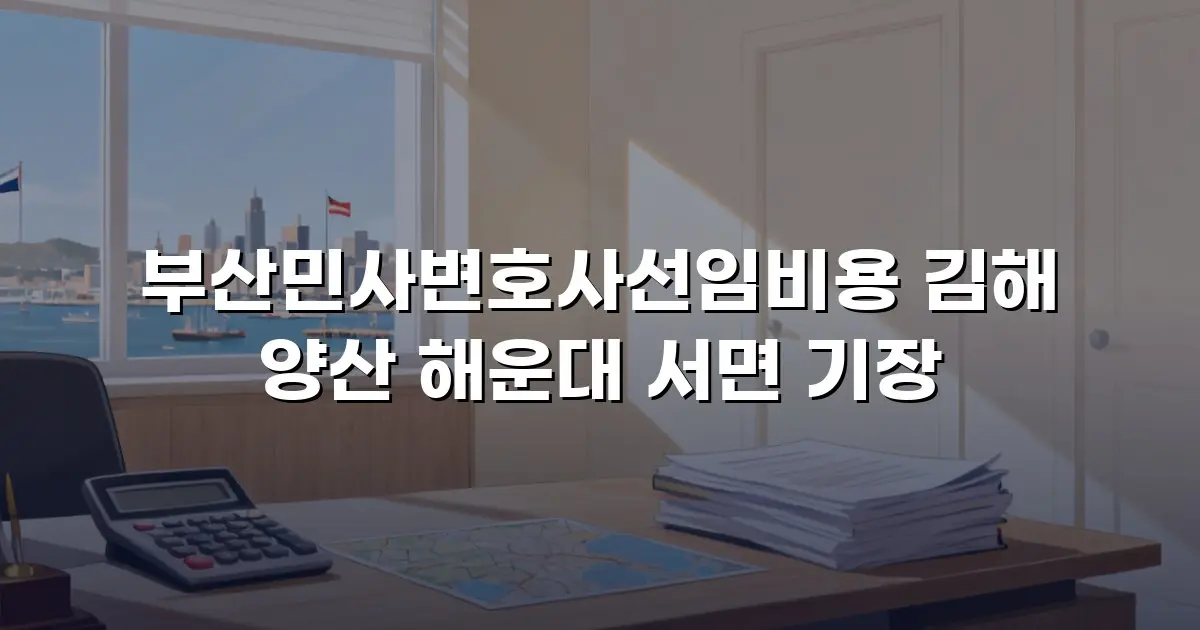 부산민사변호사선임비용 김해 양산 해운대 서면 기장