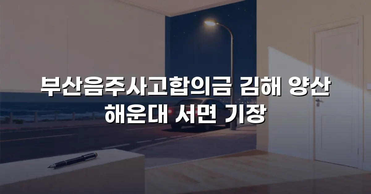부산음주사고합의금 김해 양산 해운대 서면 기장