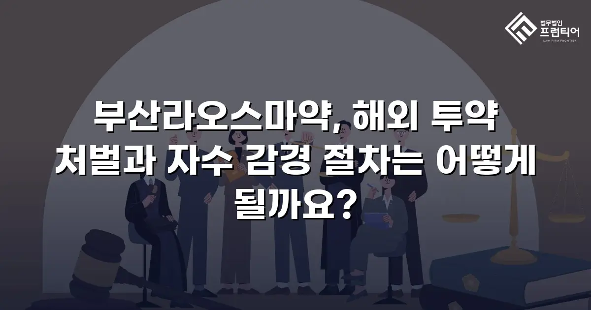 부산라오스마약, 해외 투약 처벌과 자수 감경 절차는 어떻게 될까요?
