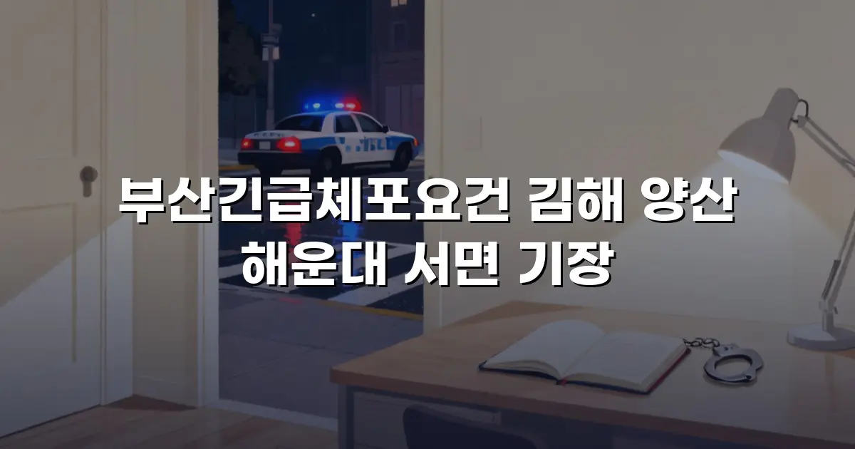 부산긴급체포요건 김해 양산 해운대 서면 기장