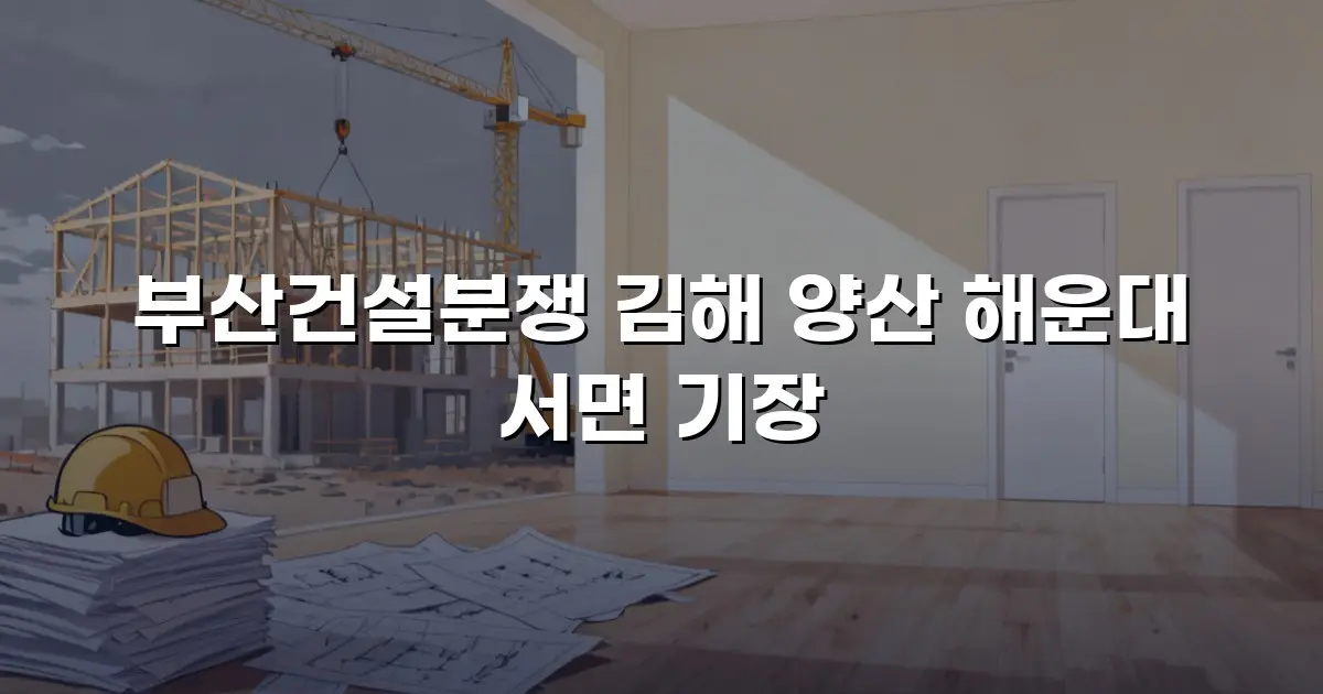 부산건설분쟁 김해 양산 해운대 서면 기장