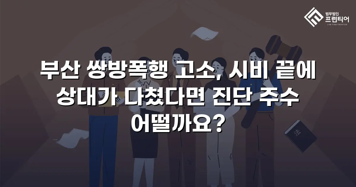 부산 쌍방폭행 고소, 시비 끝에 상대가 다쳤다면 진단 주수 어떨까요?