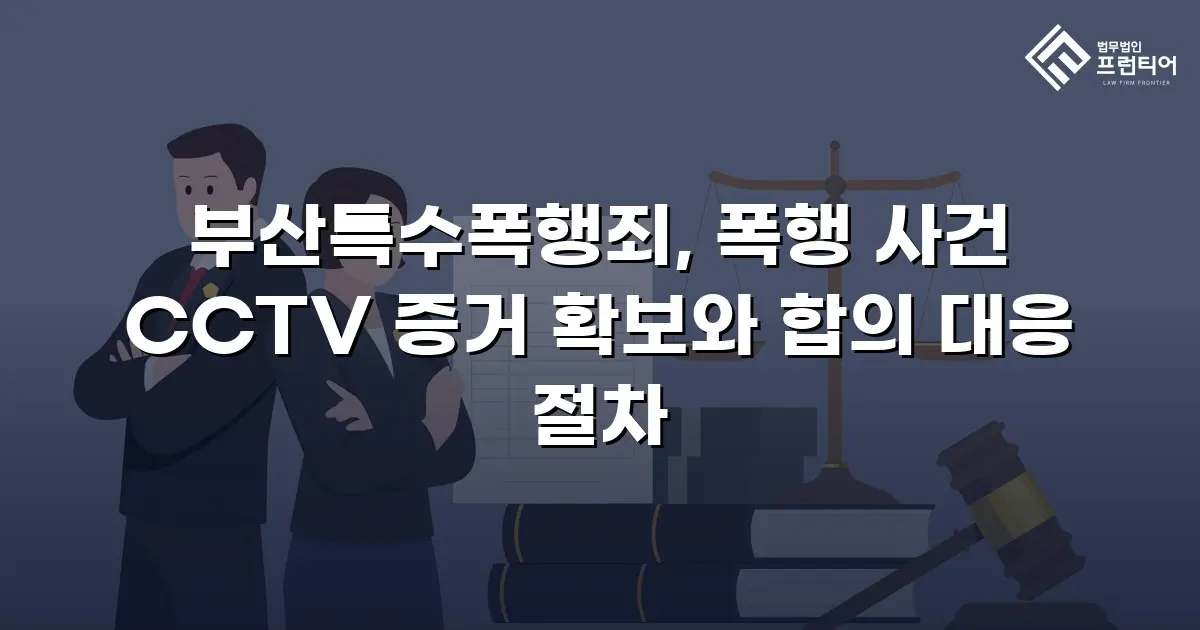 부산특수폭행죄, 폭행 사건 CCTV 증거 확보와 합의 대응 절차