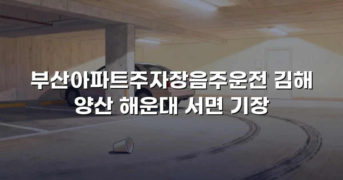 부산아파트주자장음주운전 김해 양산 해운대 서면 기장