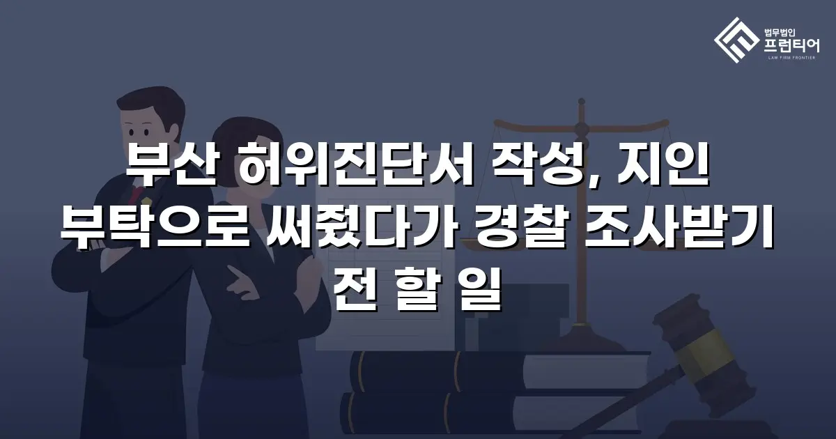 부산 허위진단서 작성, 지인 부탁으로 써줬다가 경찰 조사받기 전 할 일