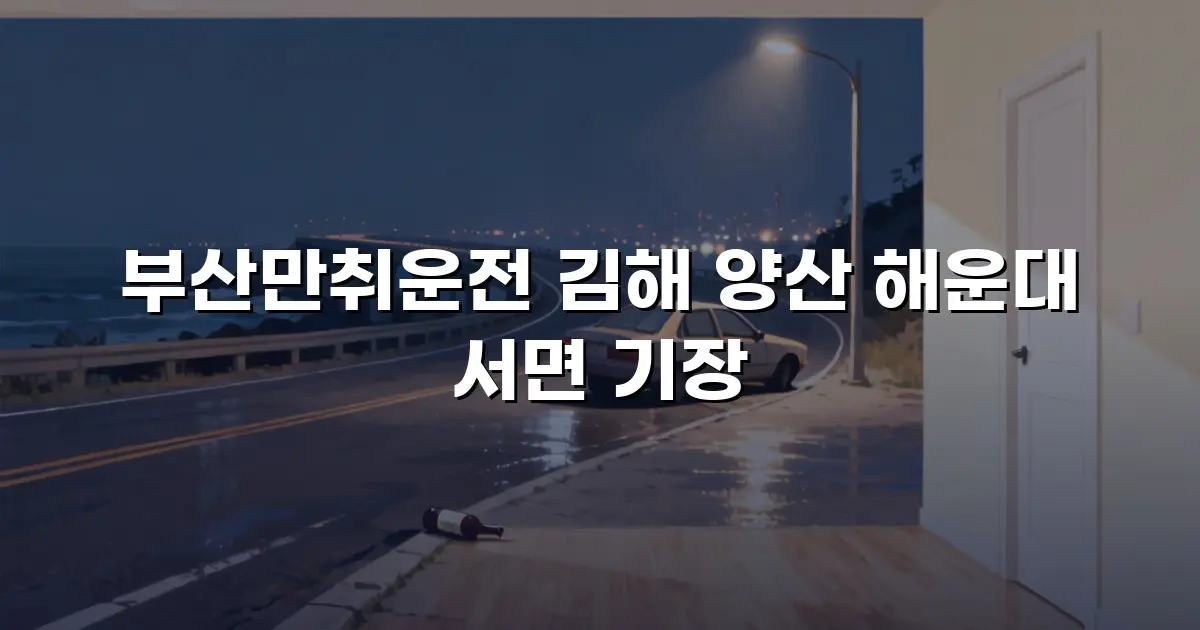 부산만취운전 김해 양산 해운대 서면 기장
